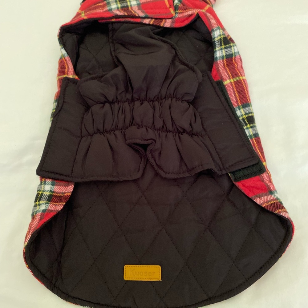 Kuoser reversible plaid and black dog jacket size M - Picture 3 of 10